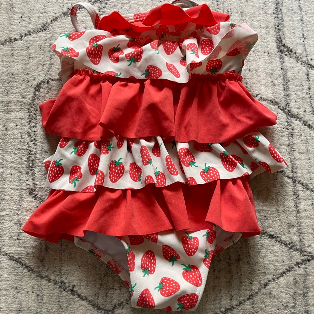 Baby Boden Strawberry Swimsuit